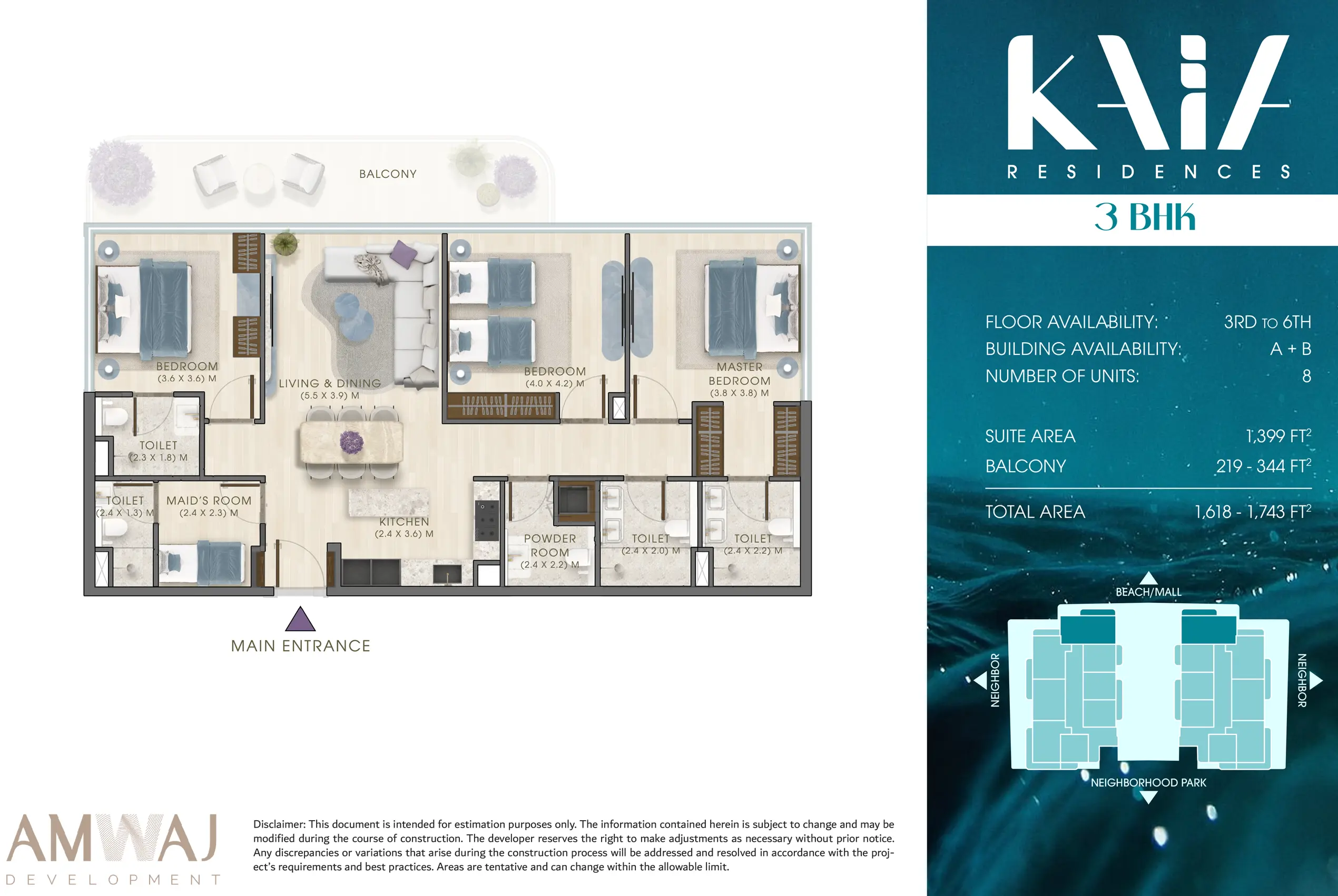 kaia residences floorplan 3 bedroom apartments